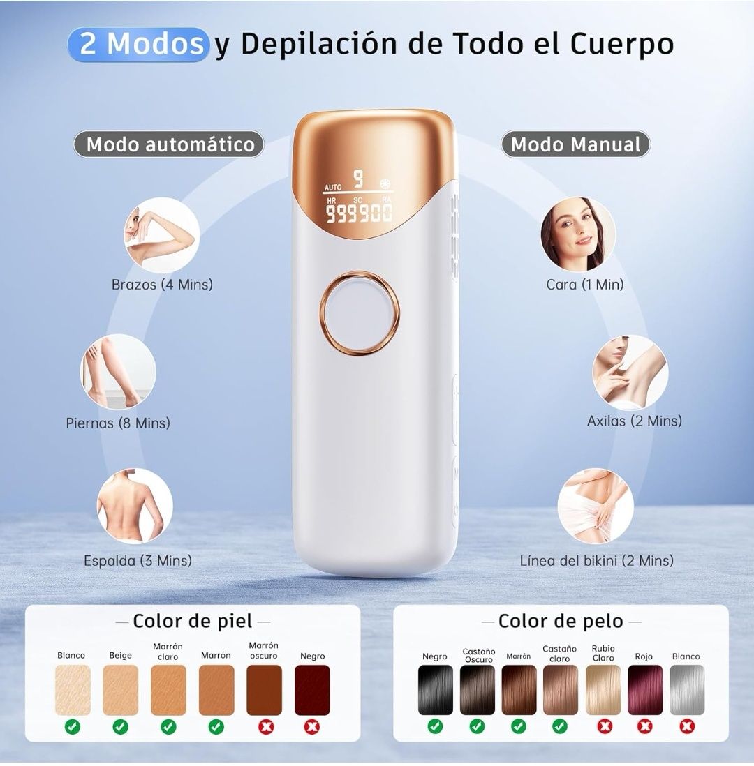 Depilator  Laserowy IPL UBROO PRO ICE COOL 3 W 1 mega zestaw