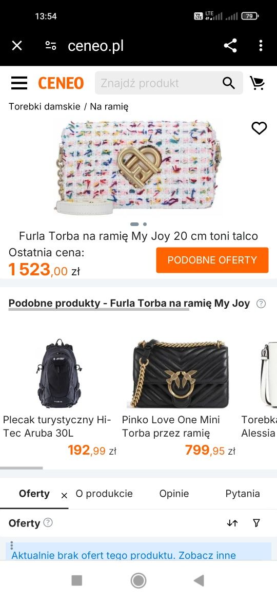 Torebka FURLA tweed nowa