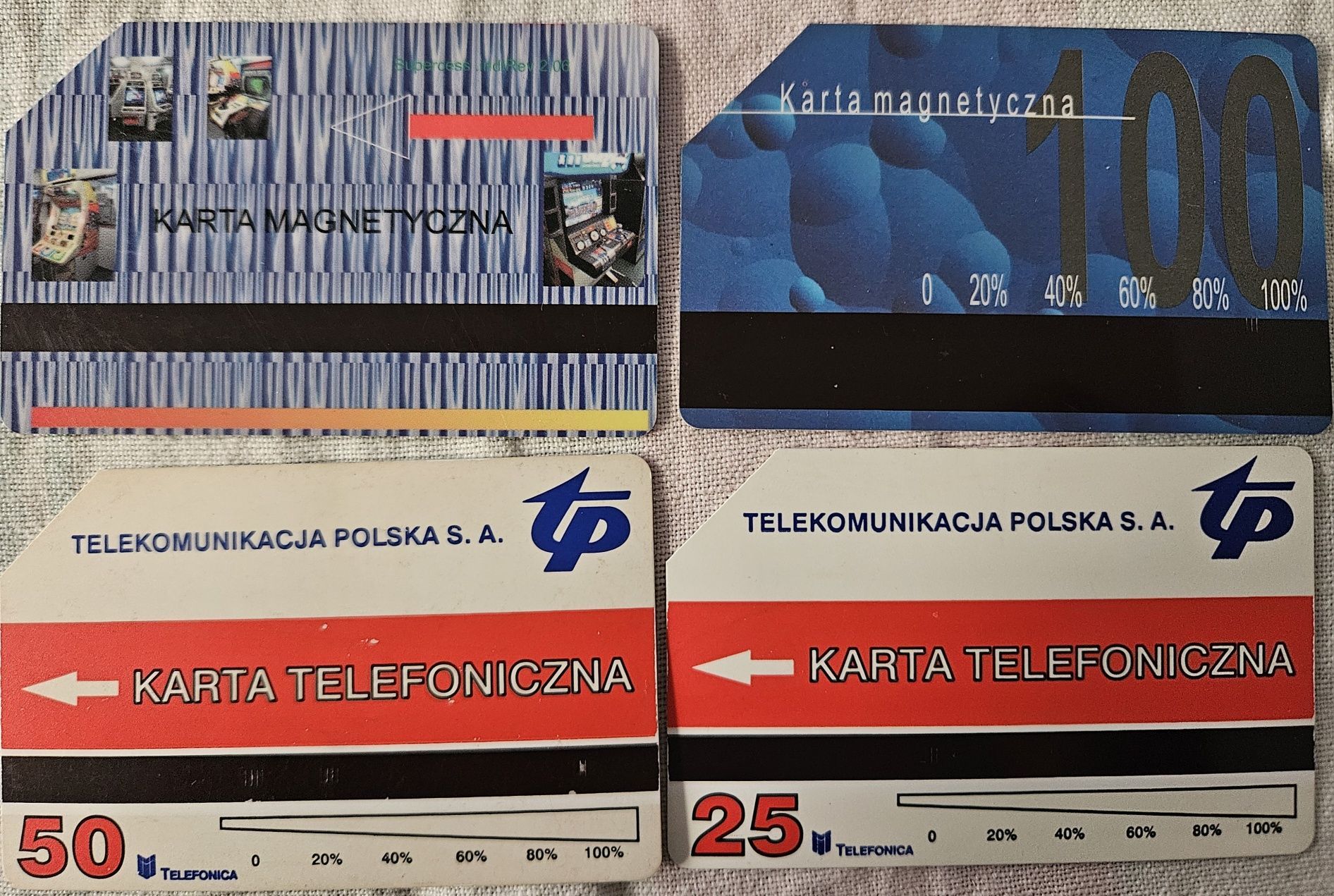 Karty telefoniczne tzw. Fałszywki 4 szt.