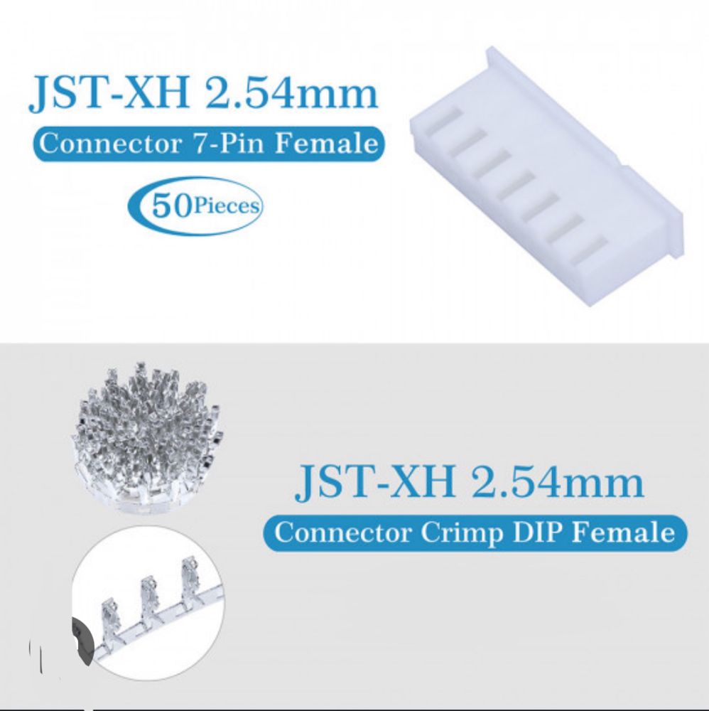 JST XH2.54 7pin разьем + пины, балансировочный разьем для акб 6s