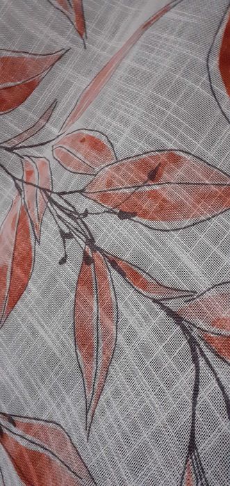 Zasłony krótkie wzór Gałezie i liście