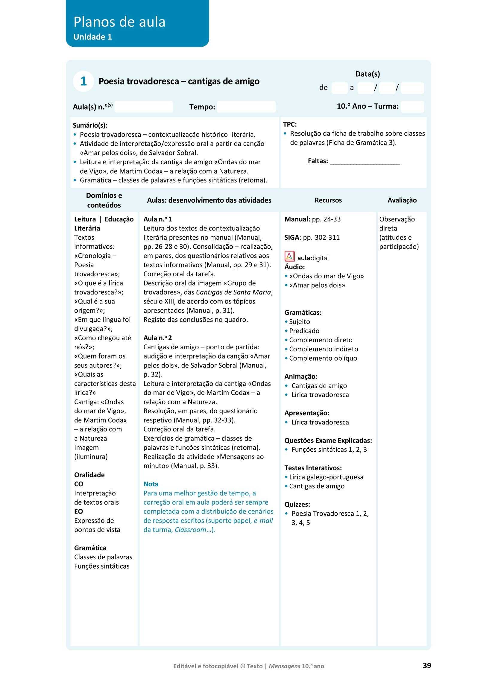 Dossier/Dossiês Professor (Recursos, Fichas, Testes, Questões Aula)