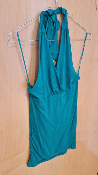 Top sem alças, verde da H&M, tamanho S