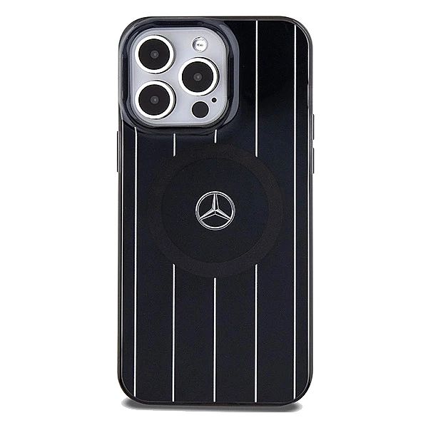 Etui Mercedes Double Layer Crossed Lines MagSafe na iPhone 15 Pro Max