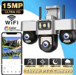 Камера V380Pro 3 екрани WiFi IP камера 15MP ВУЛИЧНА 3штPTZ відеокамера
