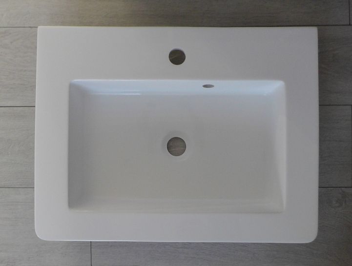 Umywalka łazienkowa na szafkę 60x45x13cm biały połysk