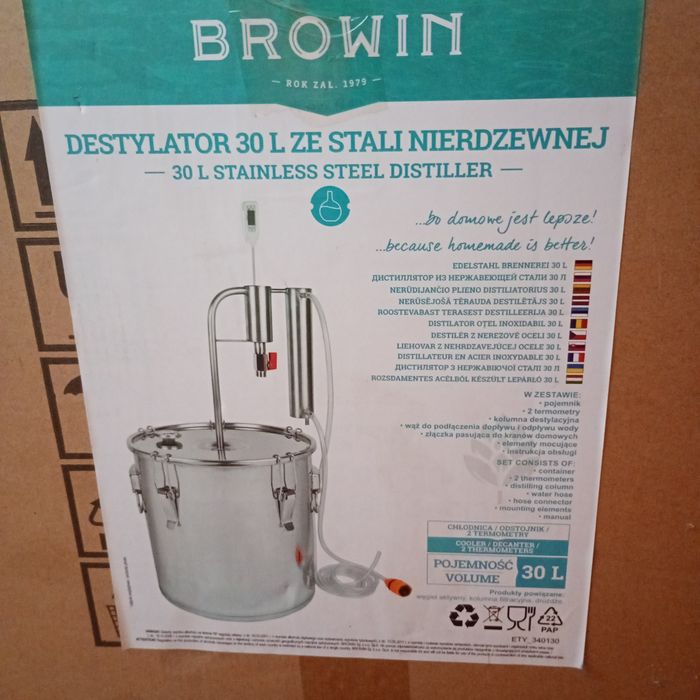 Destylator BROWIN 30L ze stali nierdzewnej
