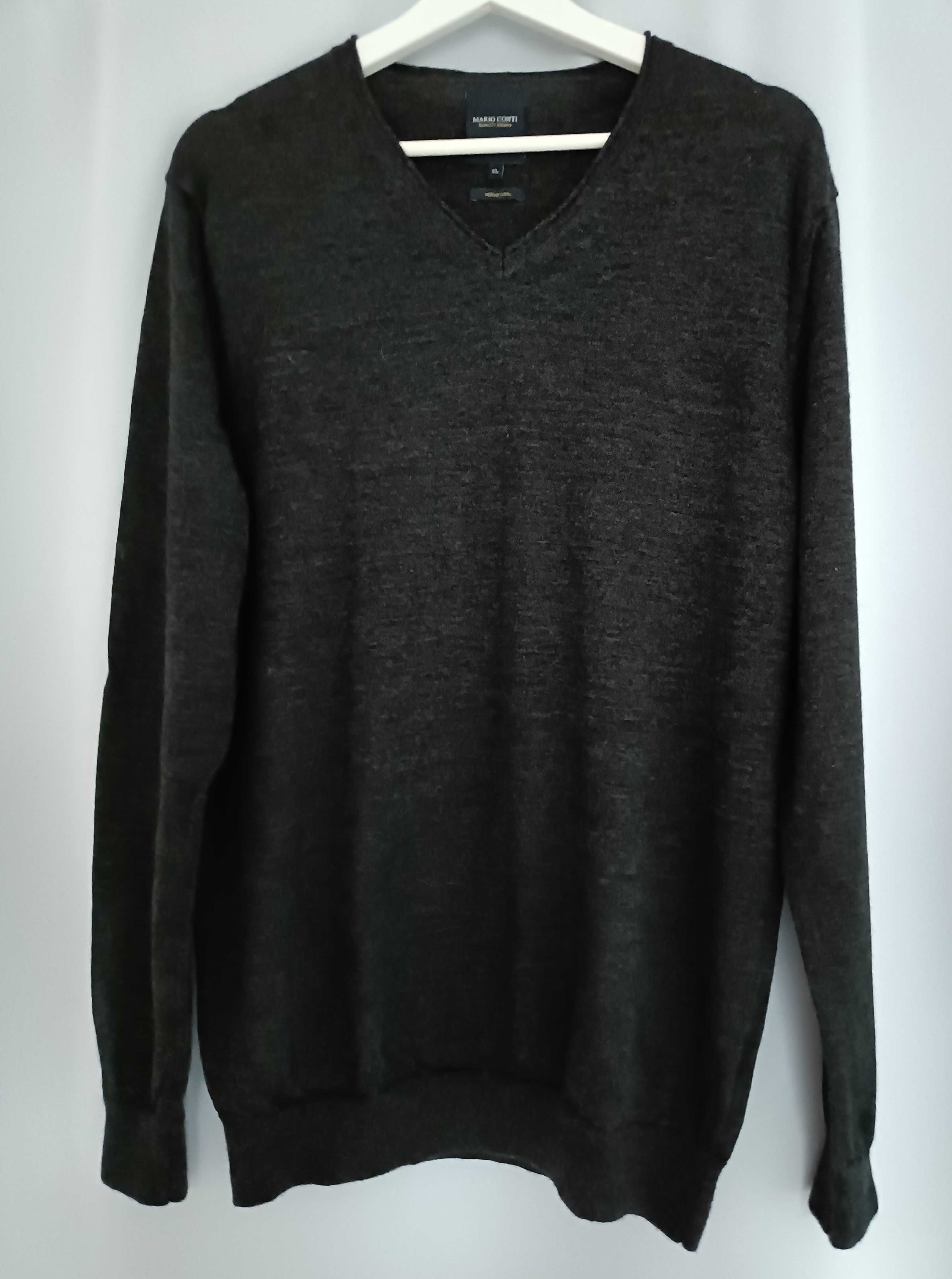 Sweterek męski, 100% merino wool, Mario Conti, rozmiar XL