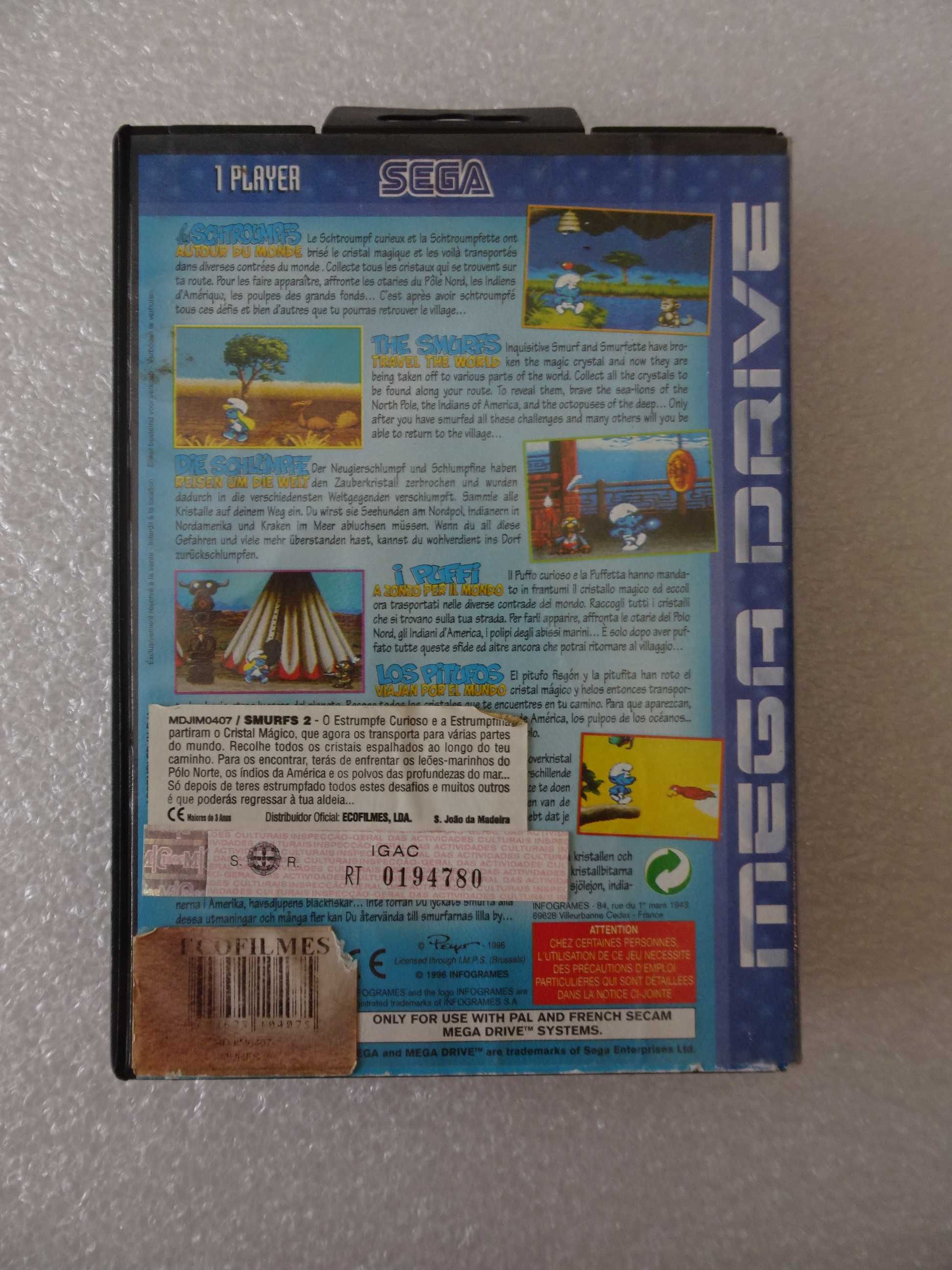 Jogo Mega Drive - Les Schtroumpfs Autour du Monde