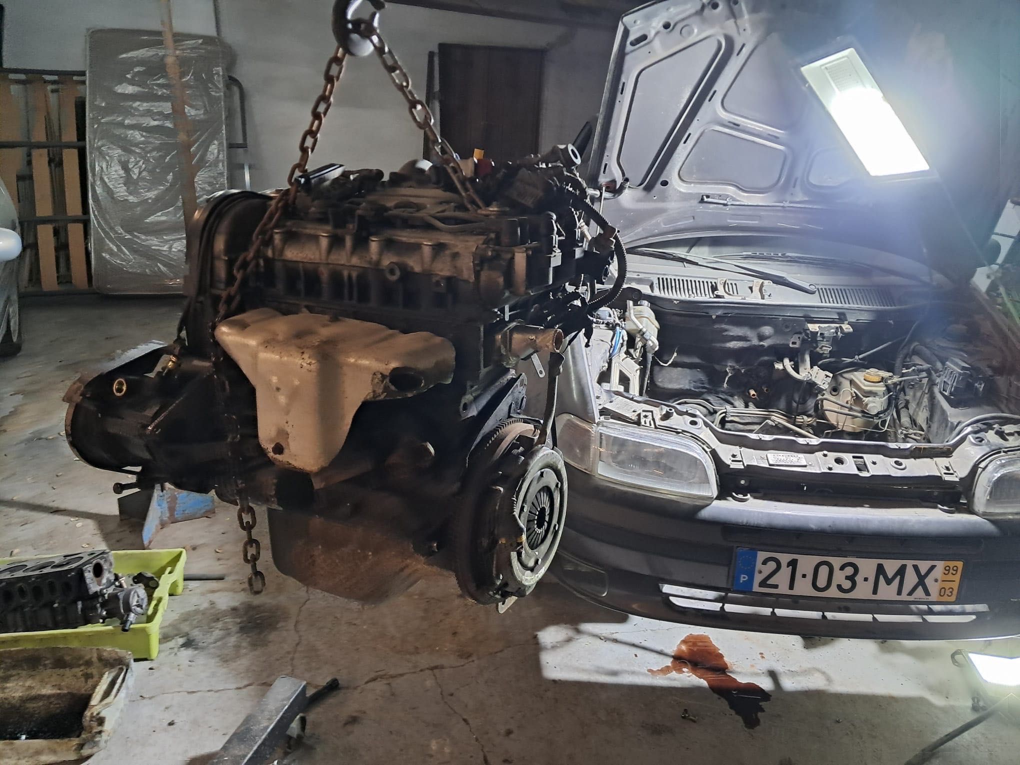 Motor Fiat Punto 99, 16 vlv, Alternador e Bomba De Direção Assistida