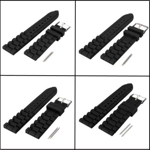 Pasek do zegarka 22mm silikonowy czarny
