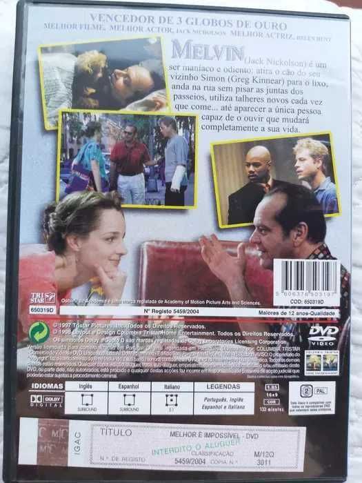 DVD "MELHOR É IMPOSSÍVEL" com Jack Nicholson (2º Óscar)