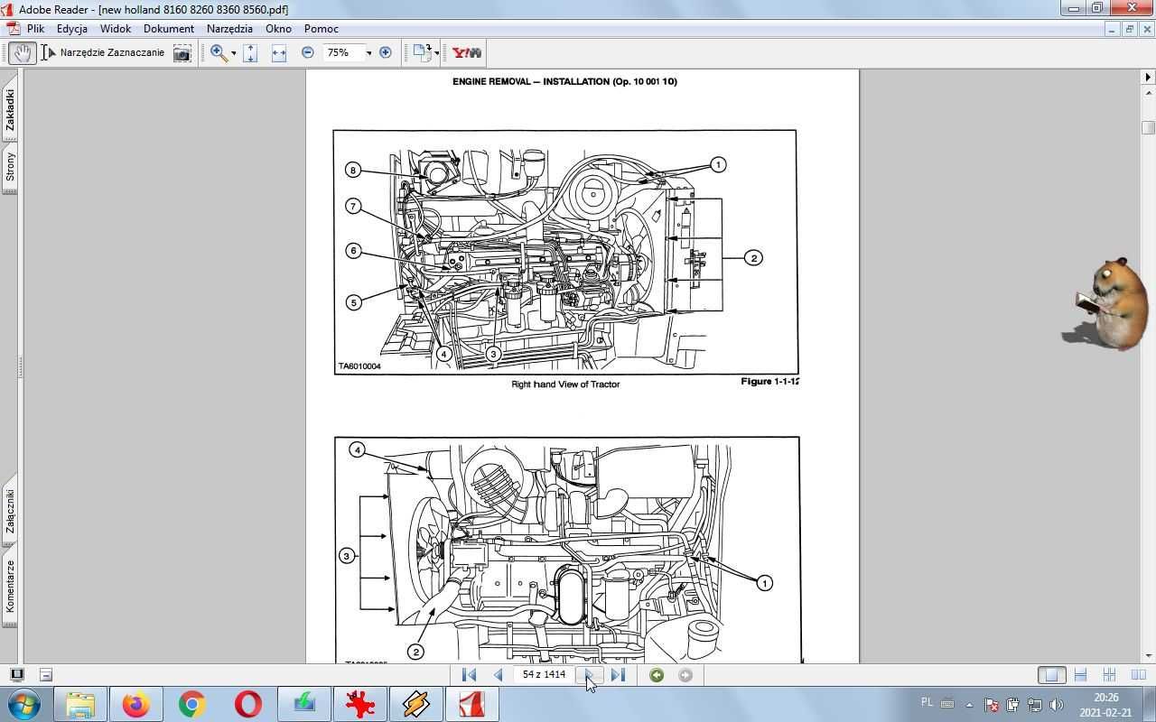 Kśiążka, instrukcja napraw ford, new holland 8160, 8260, 8360, 8560.