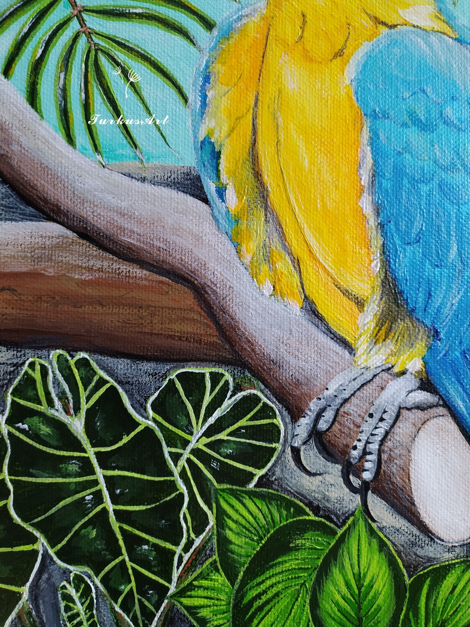 Obraz Papuga 30x25cm, akryl na płótnie