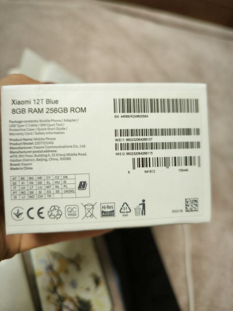 Телефон, смартфон, Xiaomi 12T, 8/256