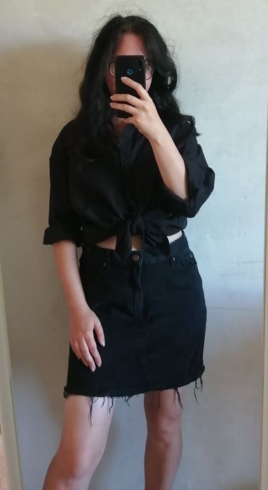 New Look Чорна джинсова спідниця міні