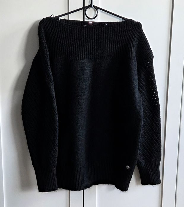Czarny sweter Monnari XL elegancki ciepły oversize golf bez zapięcia