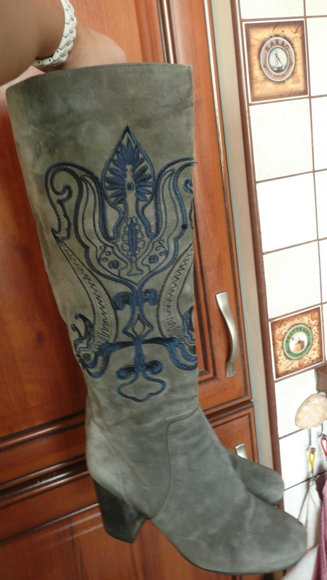 WITTCHEN szare zamszowe haftowane handmade 38