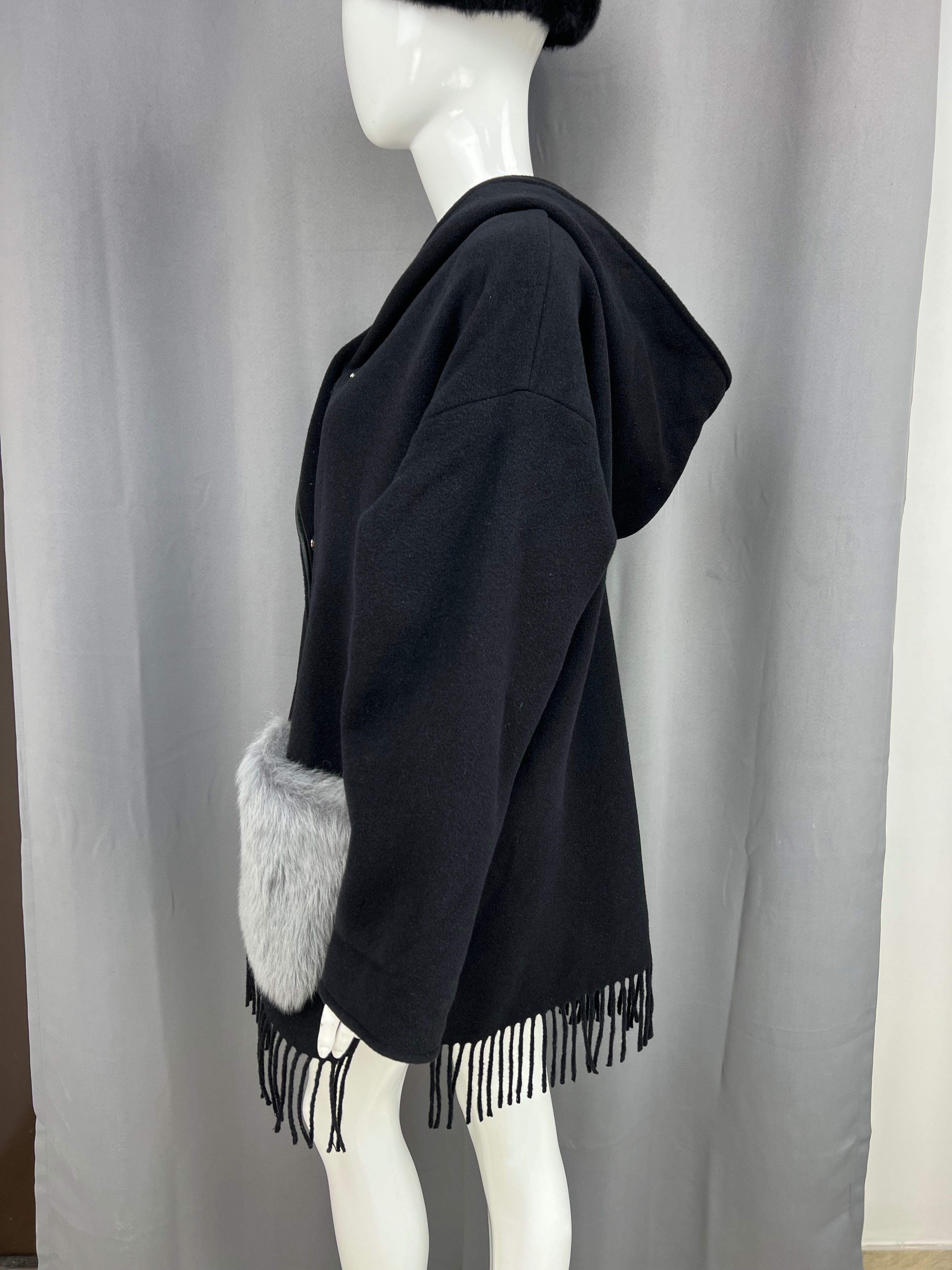 BOGNER Modern Wool Poncho шерстяне пончо оверсайз БОГНЕР з хутром