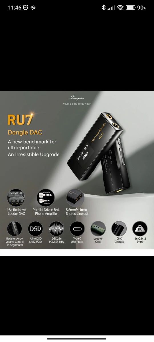 Cayin RU7 USB C dac wzmacniacz