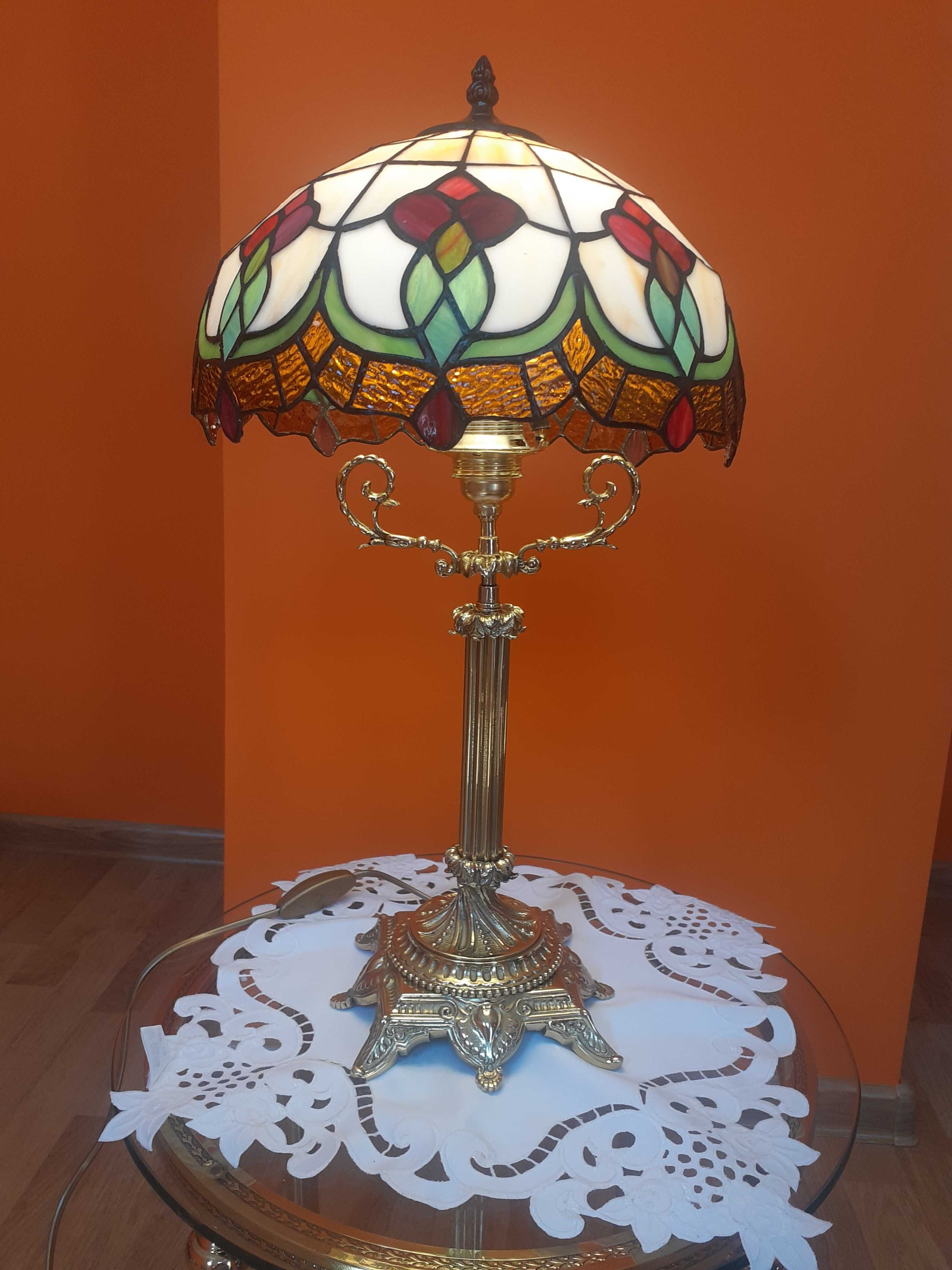 Zabytkowa lampa witraż vintage powstała do 1945r