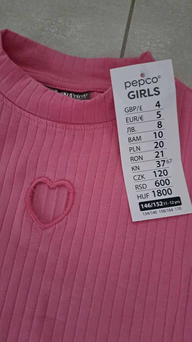 Bluzka koszulka różowa dla dziewczynki 146 152