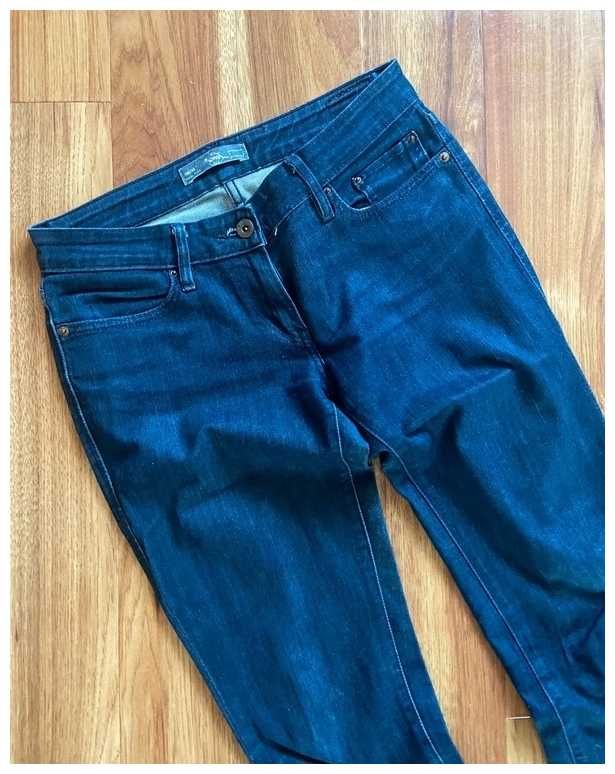 S m levis spodnie szarpane nogawki jeans skinny dzinsy ciemne 36 38