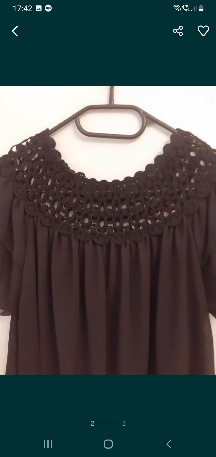 Bluzka czarna elegancka roz M/L