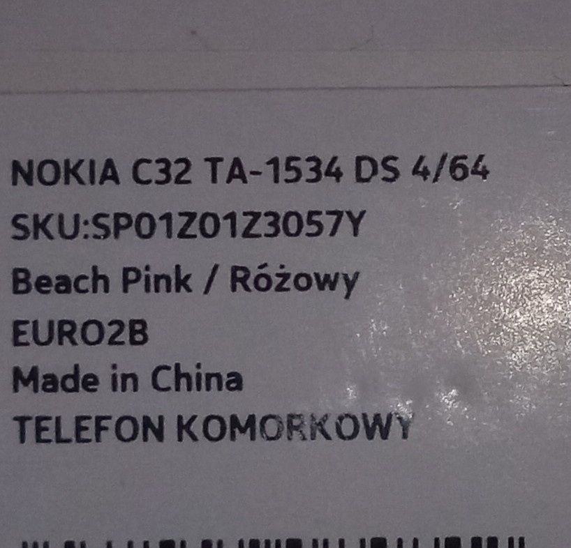 Smartphone NOKIA C32 Rozowy