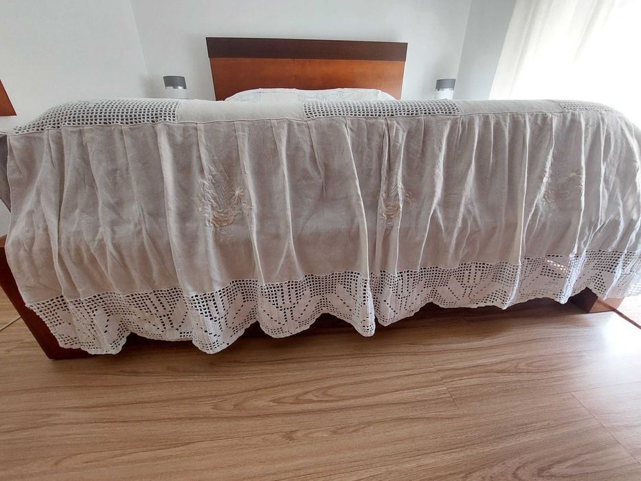 Coberta croché e linho