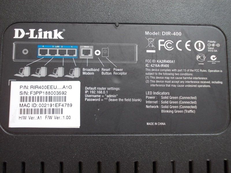 Роутер Wi-Fi D-Link DIR-400