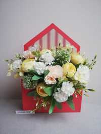 Flowerbox koperta flower box prezent upominek na Dzień Babci I Dziadka