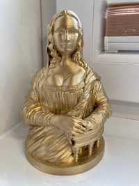 Mona Lisa, figurka, wydruk 3D, złota