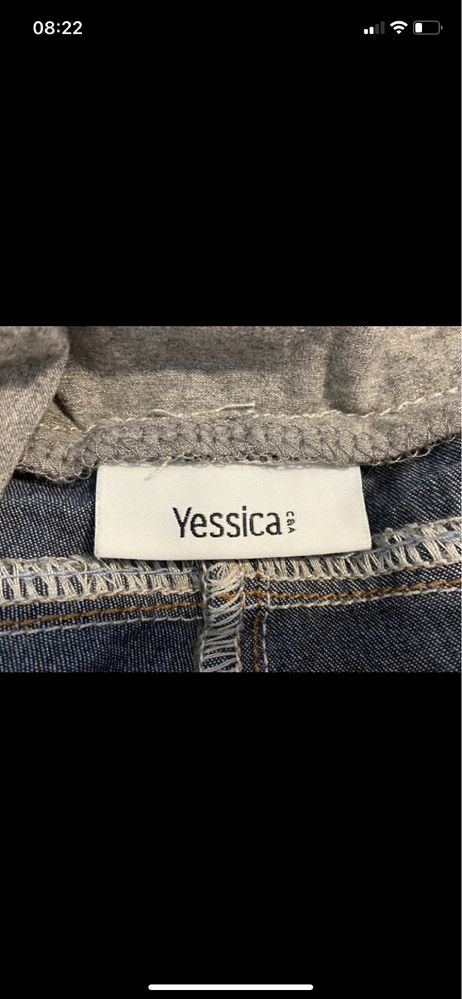 Yessica 34 ciążowe dżinsowe jeansowe szorty krótkie spodenki bermudy