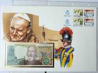 List numizmatyczny Watykan z banknotem