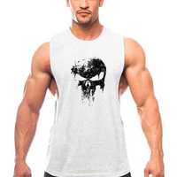 Koszulka tank-top na siłownię z motywem Punisher (M)