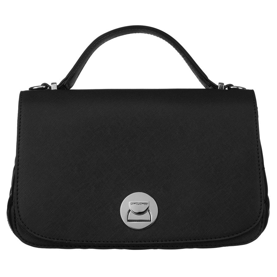 elegancka torebka w czarnym kolorze crossbody z pikowanymi bokami