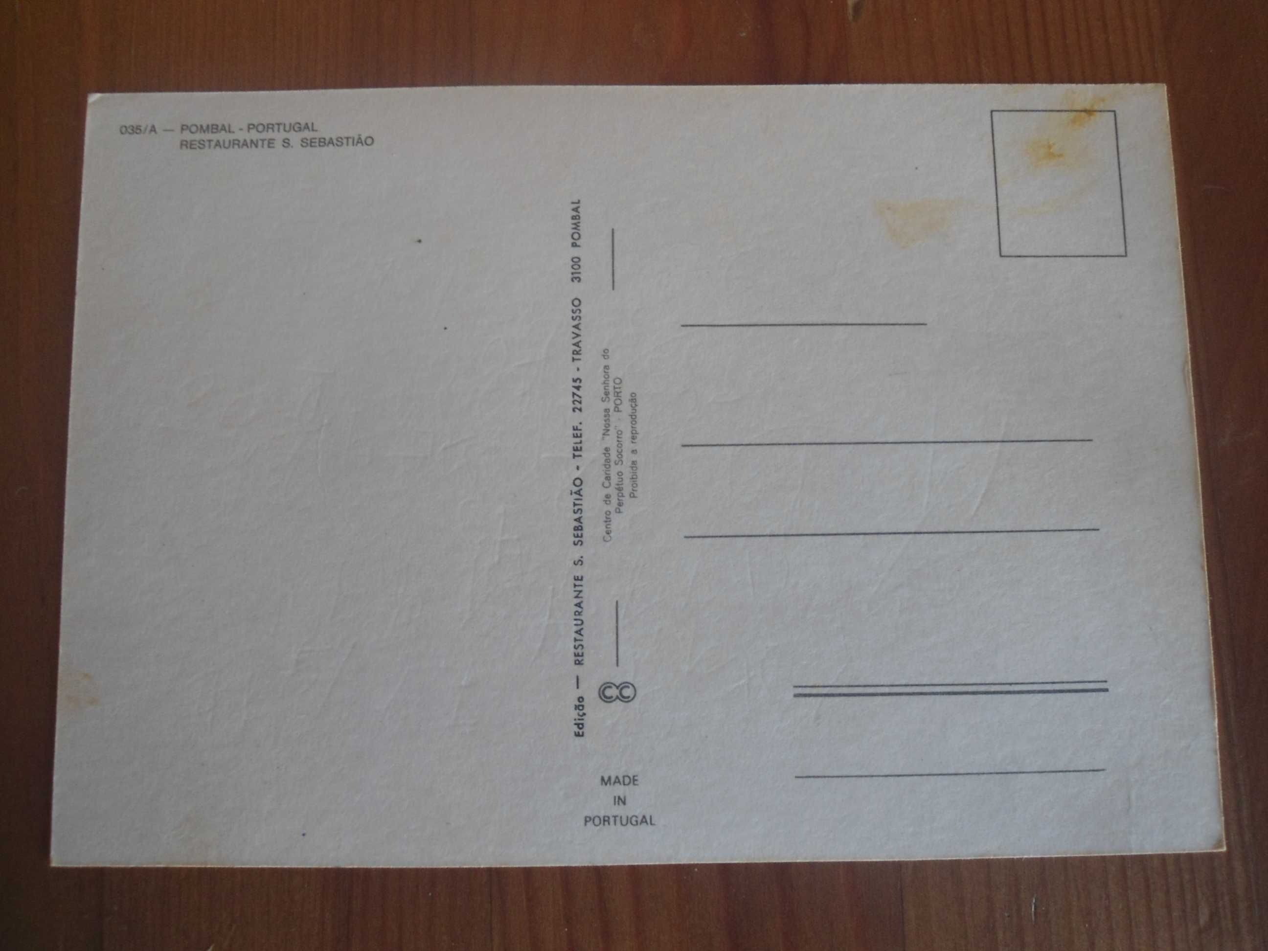 Postal anos 70 do restaurante S. Sebastião, em Pombal