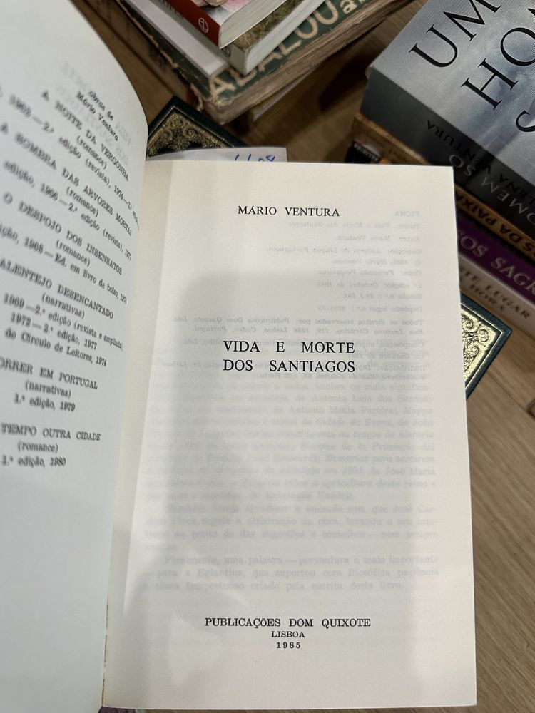 livro MÁRIO VENTURA - VIDA E MORTE DOS SANTIAGOS