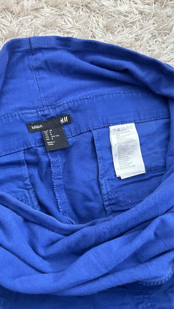 Spodnie ciążowe H&M r38 chabrowe kobaltowe