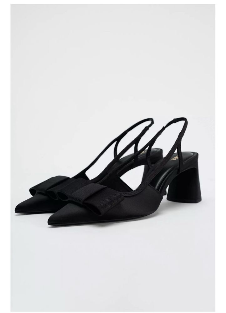 Туфлі слінгбеки zara, туфлі zara, чорні слінгбеки zara, слінгбеки