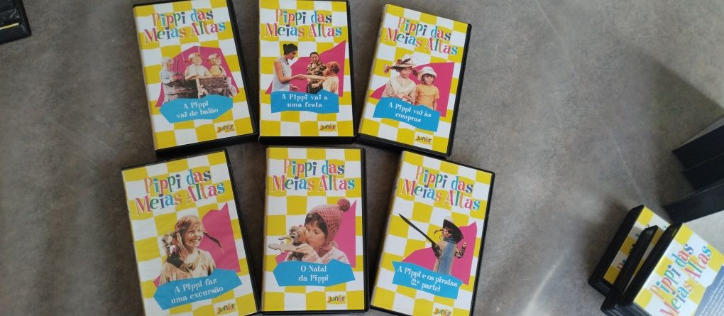 Cassetes VHS coleção Pippi das Meias Altas