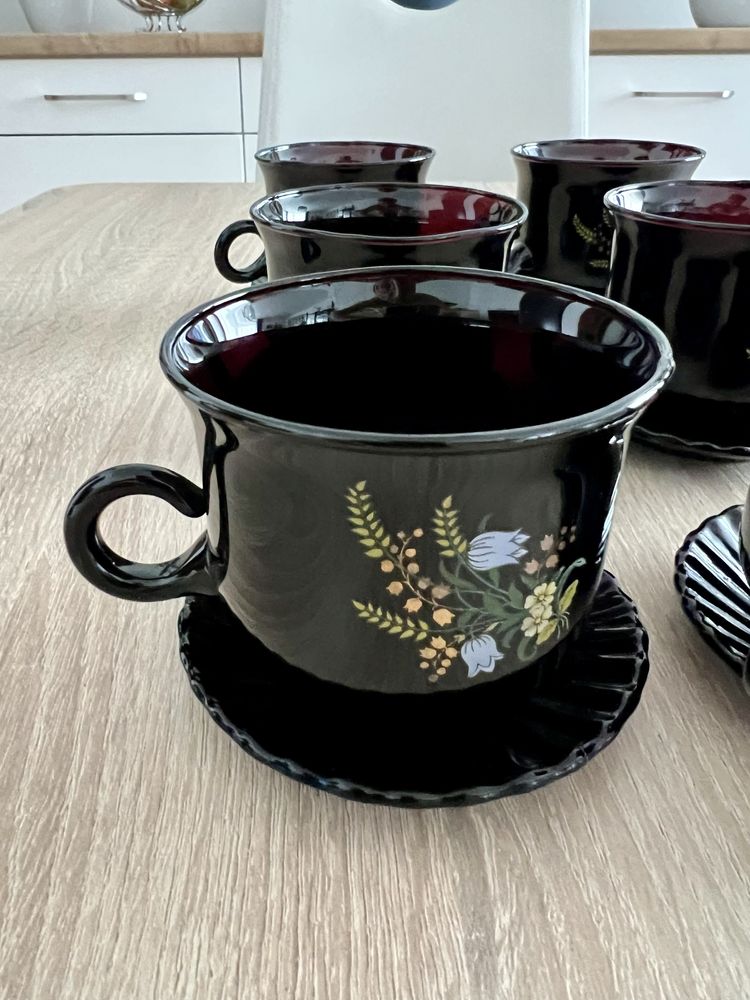 Komplet 6 flizanek do kawy herbaty filizanki czarne nowe
