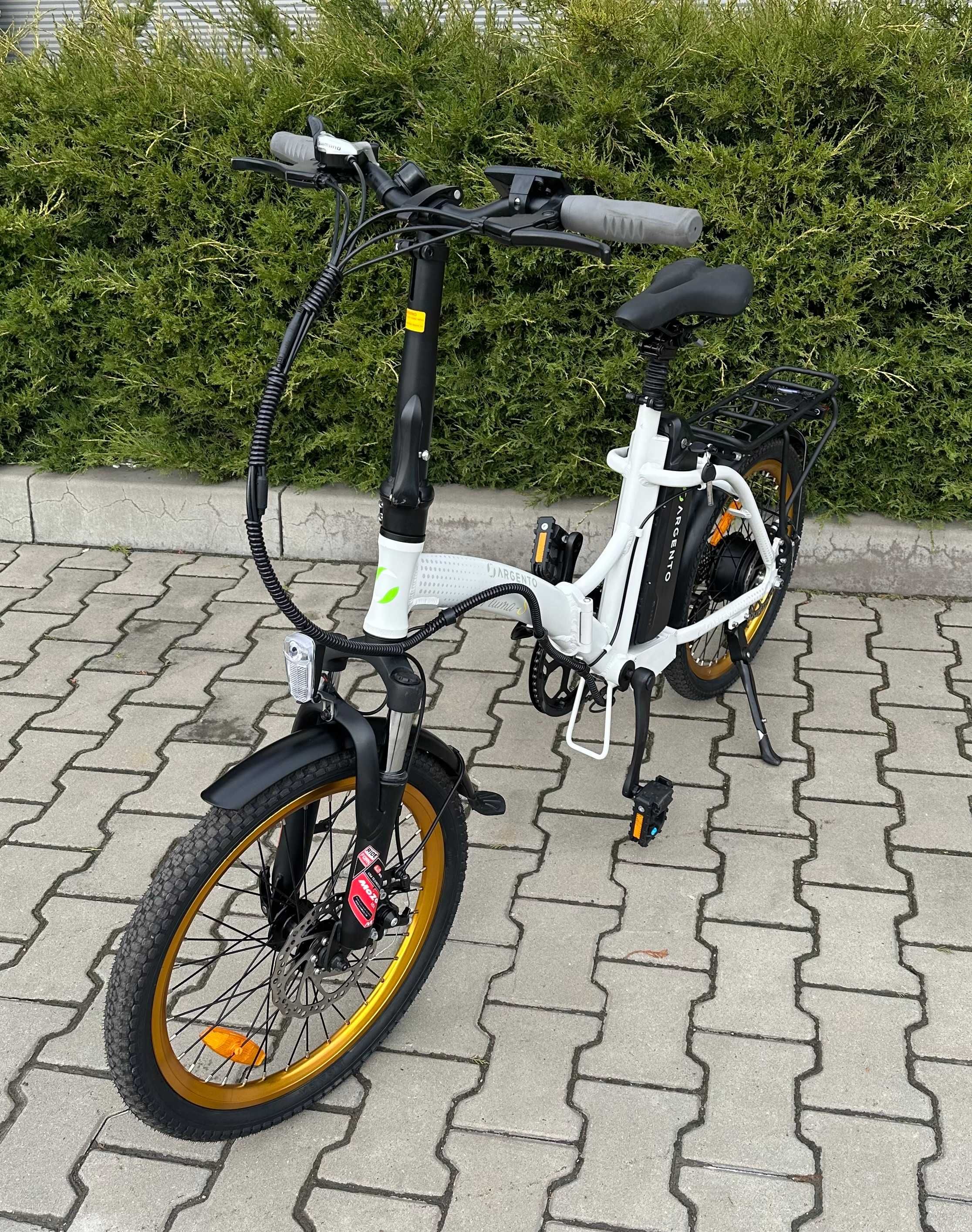 Elektryczny aluminiowy rower  składak 20" Argento Piuma-S Bafang