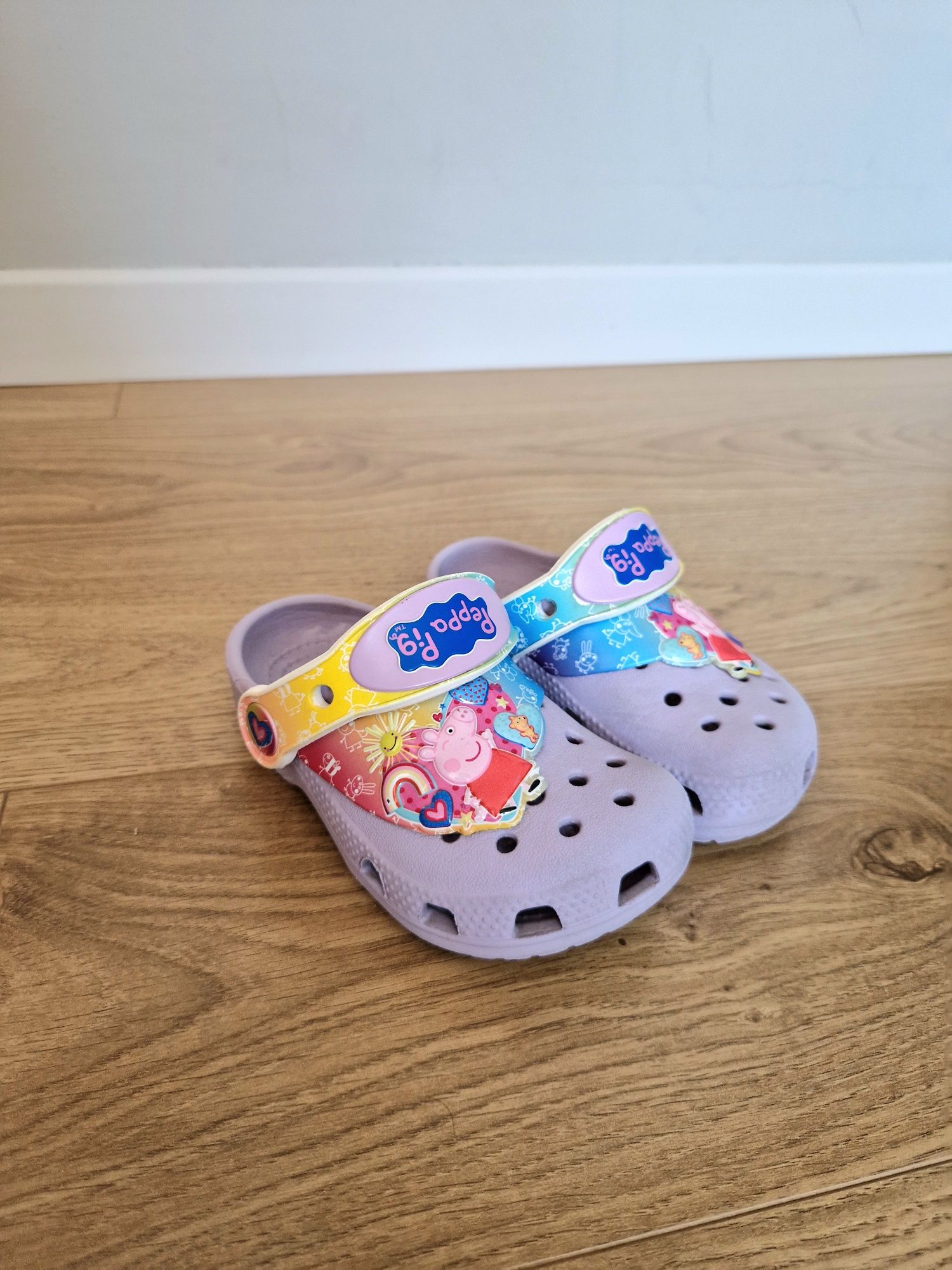 Klapki/sandały Crocs roz. 7/ 23-24 peppa fioletowe dziewczynki