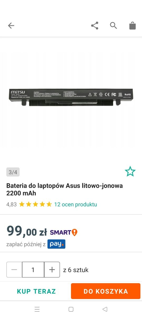 Baterie do laptopów Asus x550