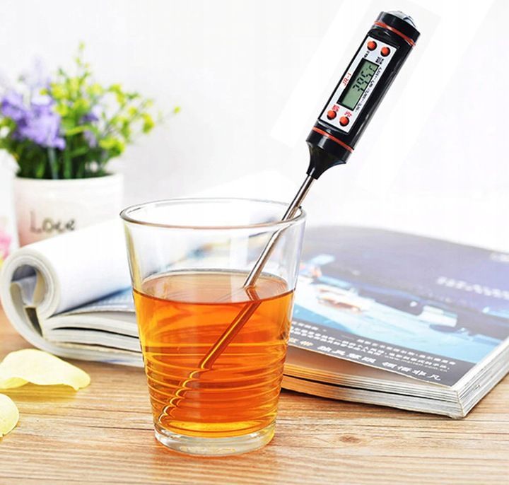 Termometr kuchenny szpilkowy wina grilla mięs cieczy ciast oleju sonda