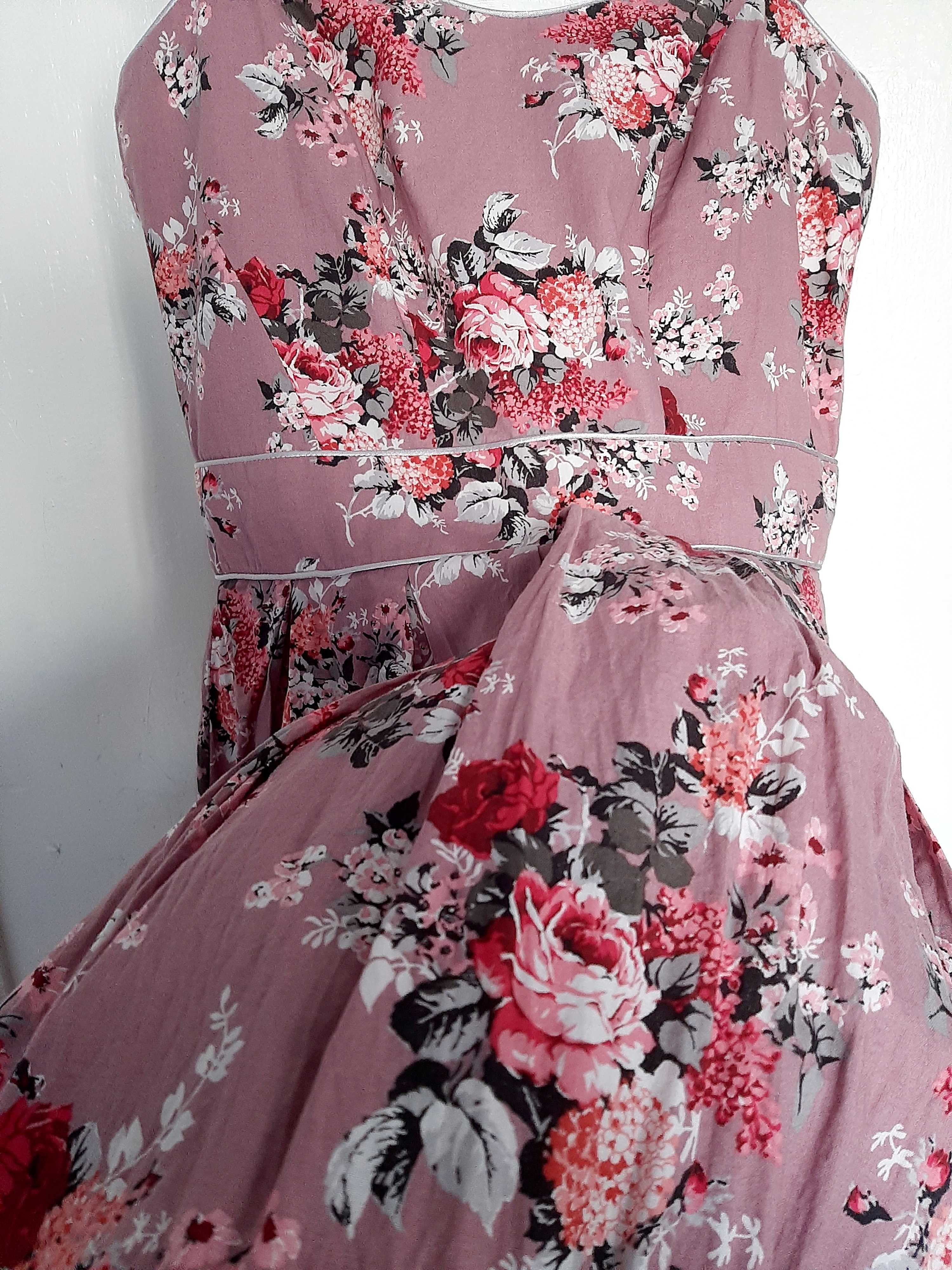 Rozkloszowana sukienka w kwiaty orsay 34 XS
