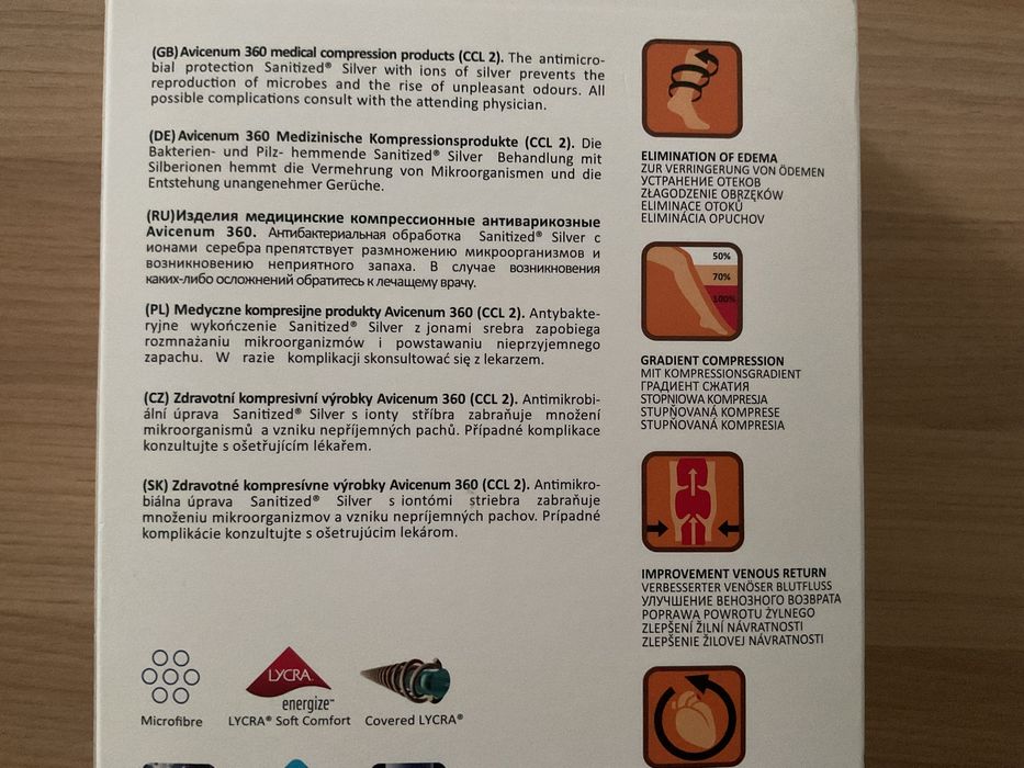 Pończocha uciskowa, rajstopa kompresyjna, CCL 2 23-32 mmHg