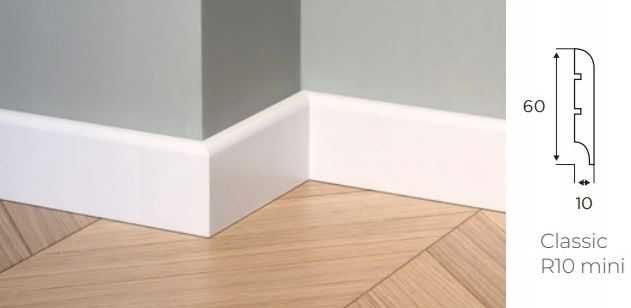 Listwa przypodłogowa MDF biała lakierowana 6cm 2,44mb